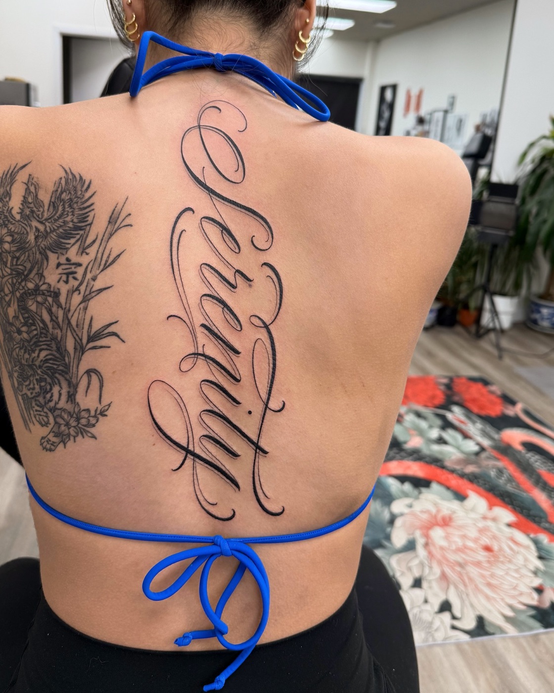 Serenity script, a dainty tattoo Markham clients chose at The KCHN Tattoos