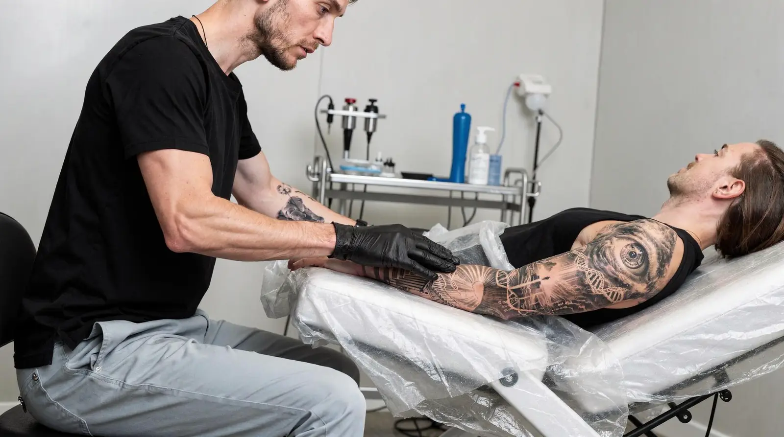 The studio's process includes transparent preparation and review of healed work, which sets a precedent